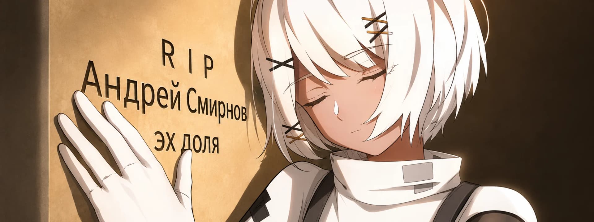 Sophia in front of Andre's tombstone